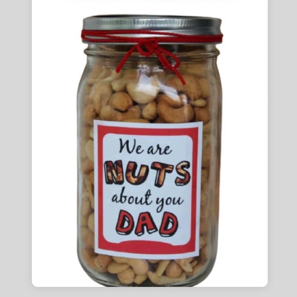 Mason Jar Father’s Day Gift Filled with Nuts